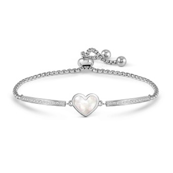 Milleluci bracelet Heart, Mother-of-Pearl, CZ