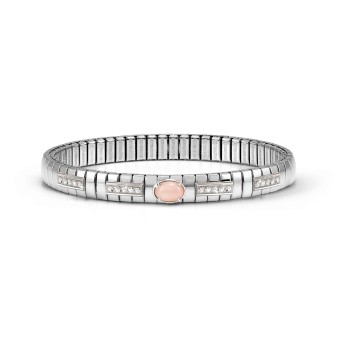 Extension bracelet with coloured oval stones and CZ