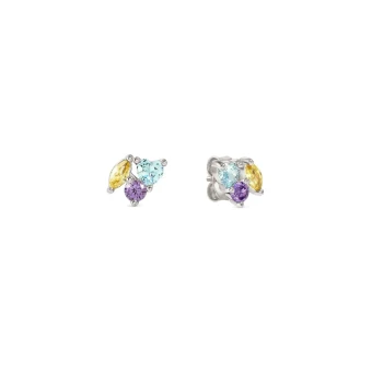 Colour Wave stud earrings with white stones